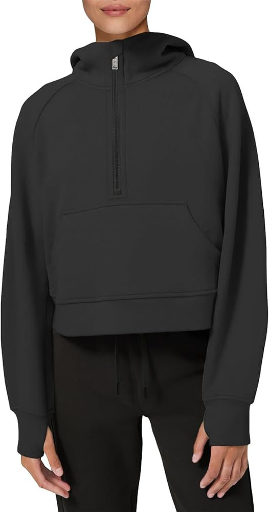 LASLULU Womens Fleece Hoodies Pullover 1/2 Zip Up Sweatshirts Long Sleeve Sweater Workout Jacket ... | Amazon (US)