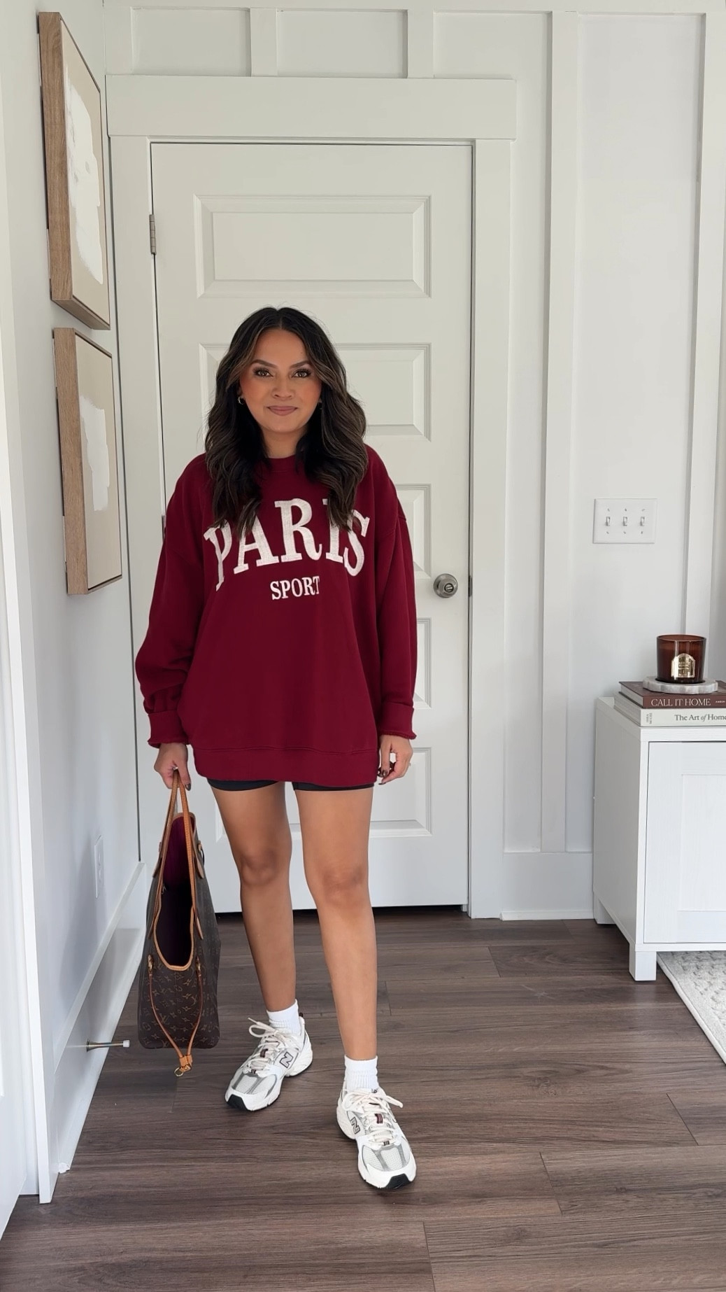 Maroon Paris Sweatshirt size L - sized up for a roomy fit 
Black biker shorts size M - sized up for a comfier fit 
Sneakers size 6.5 TTS

Fall outfit 
Fall shoes 
Fall sneakers 
New balance 
Fall style 
Activewear 

Honey Sweet Petite 


#LTKShoeCrush #LTKSeasonal #LTKStyleTip
