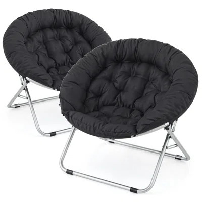 Folding Saucer Chair Cozy 600D Oxford Fabric Lounge Chair, Foldable Design For Living Room Or Bedroom | Wayfair North America