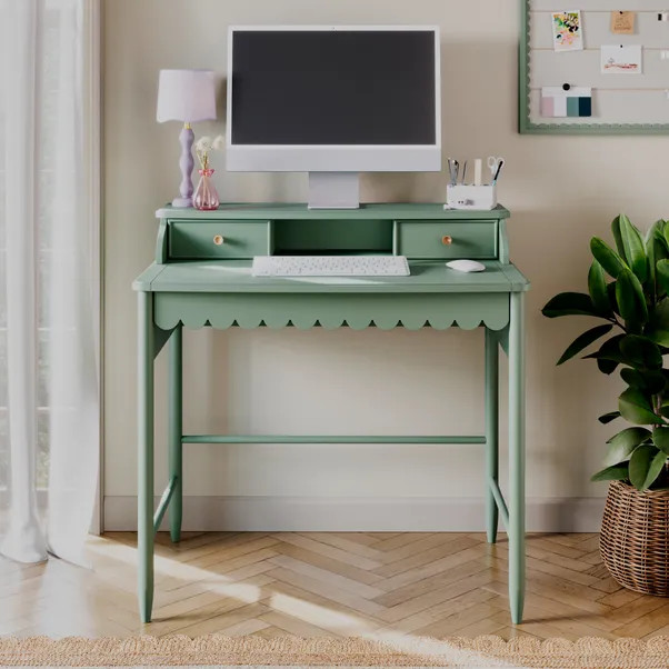 Remi Scalloped Small Step Up Desk | Dunelm