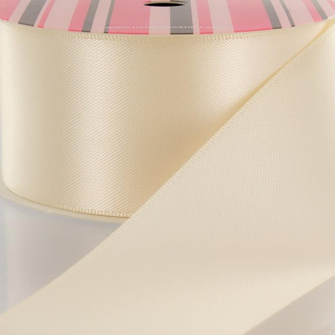 3" Ivory Double Faced Satin Ribbon 3 Yard | Amazon (US)