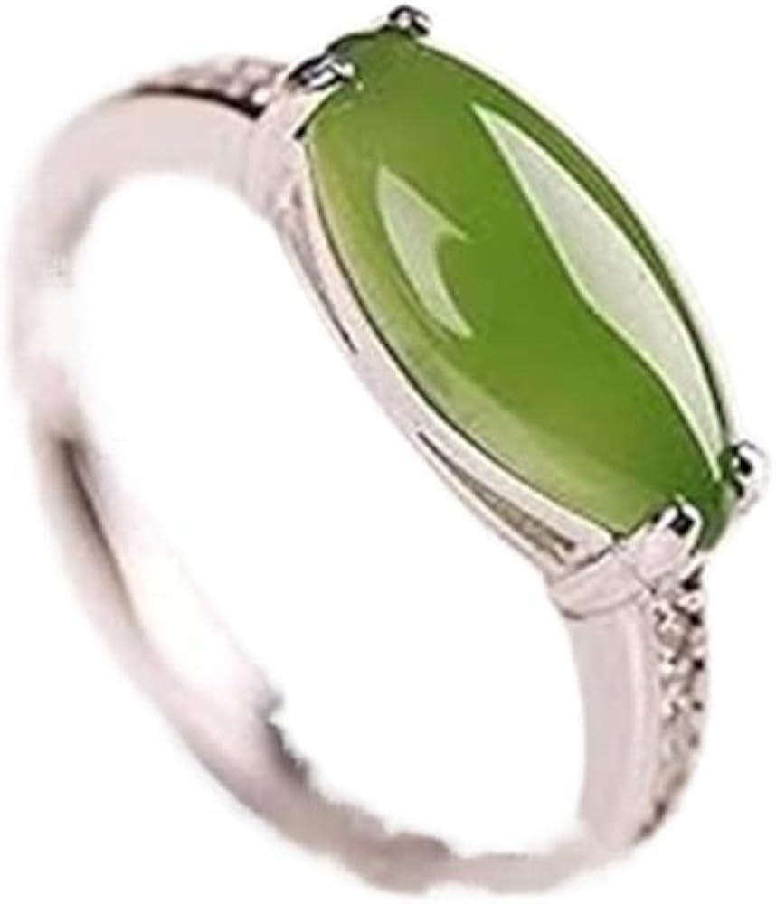 CAOMIAN Designer Original New Natural Hetian Jade Horse Eye Oval Opening Adjustable Ring Fashion ... | Amazon (US)