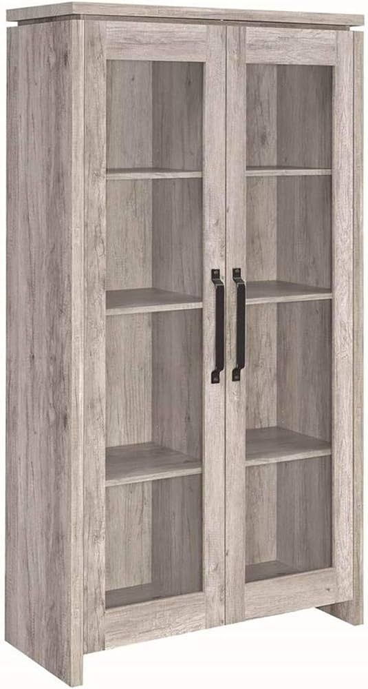 Coaster Home Furnishings Alejo 2-Door Tall Cabinet Grey Driftwood | Amazon (US)