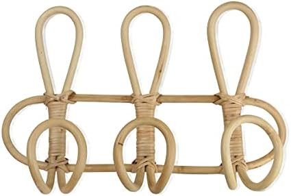 Rattan Wall Hooks Clothes Hat Hanging Hook Crochet Cloth Holder Organizer Hangers Decor for Home ... | Amazon (US)
