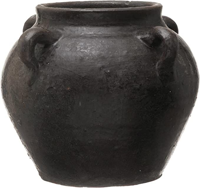 Bloomingville Creative Co-Op Found Decorative Clay Jar, Distressed Black, 7'' | Amazon (US)