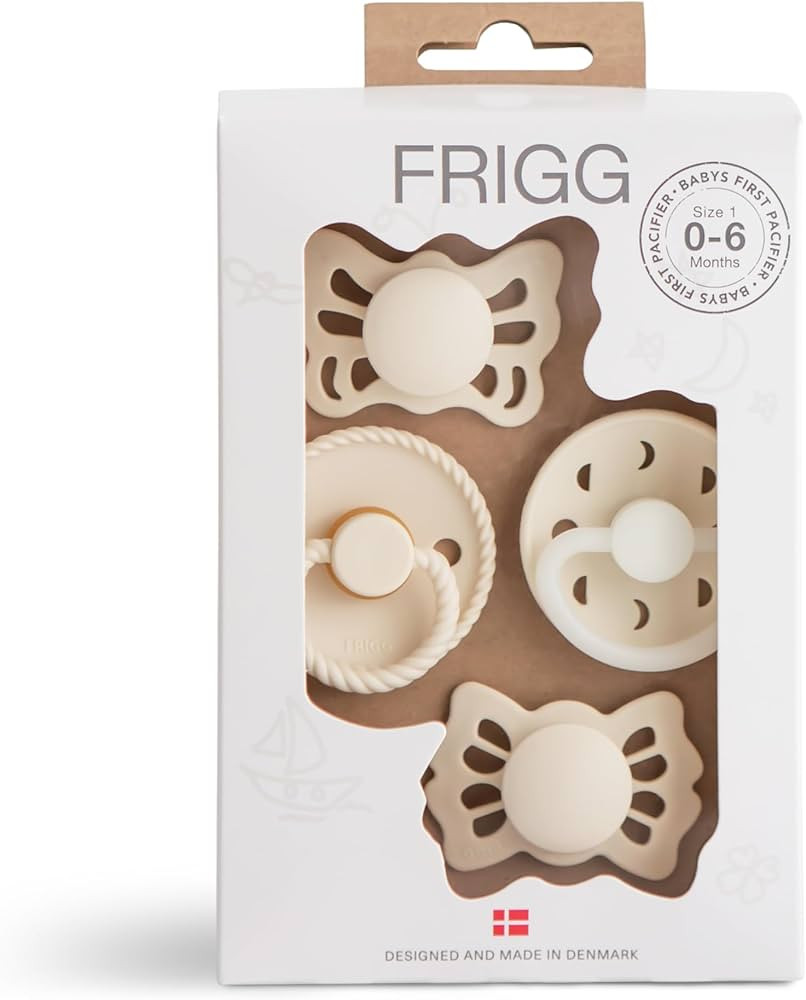 FRIGG Baby's First Pacifier​ - Moonlight Sailing 4-Pack | Made in Denmark | BPA-Free (Cream, 0-... | Amazon (US)