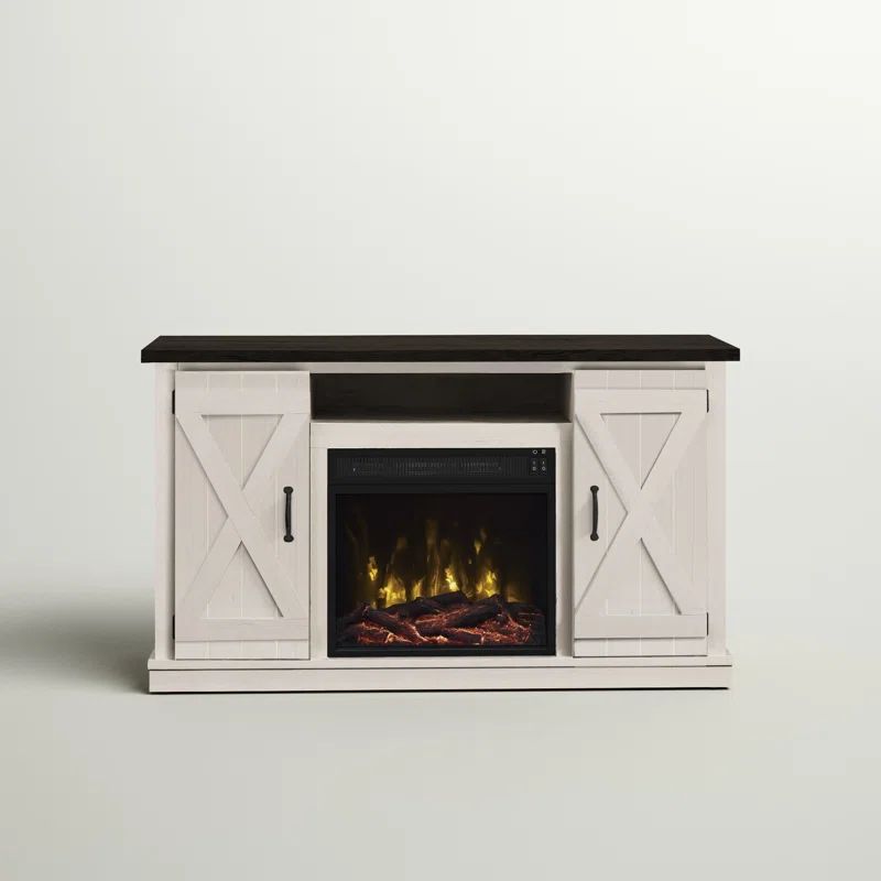 Lorraine TV Stand for TVs up to 55" with Electric Fireplace Included | Wayfair North America