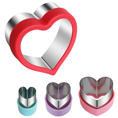ALLTOP Heart-Shaped Cookie Cutter Set - 4 Size Biscuit Cutter for Valentine's Day Baking, Romantic Dessert Decoration, Anniversary Cooking & More | Amazon (US)