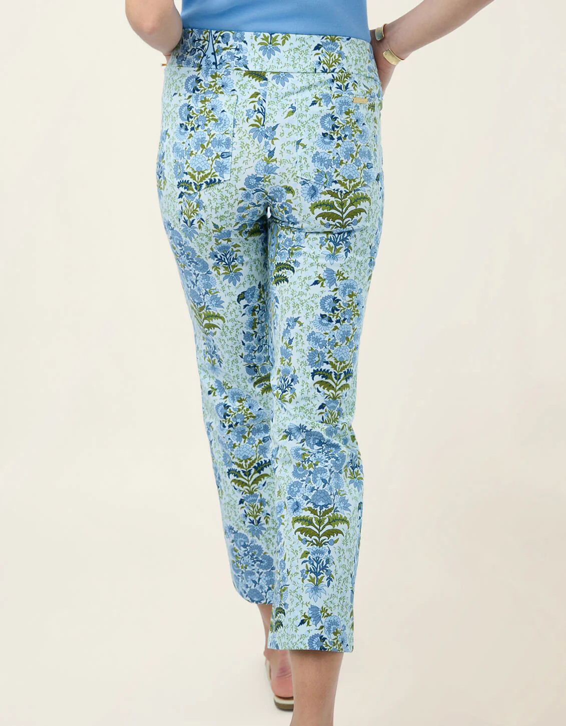 Maren Kick Flare Pant Flagler Floral Paisley Sky | Spartina 449