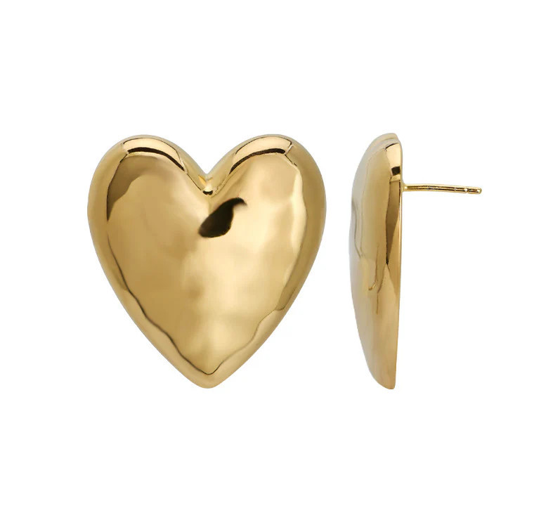 Big Puffy Heart Earrings | Goldbug Collection