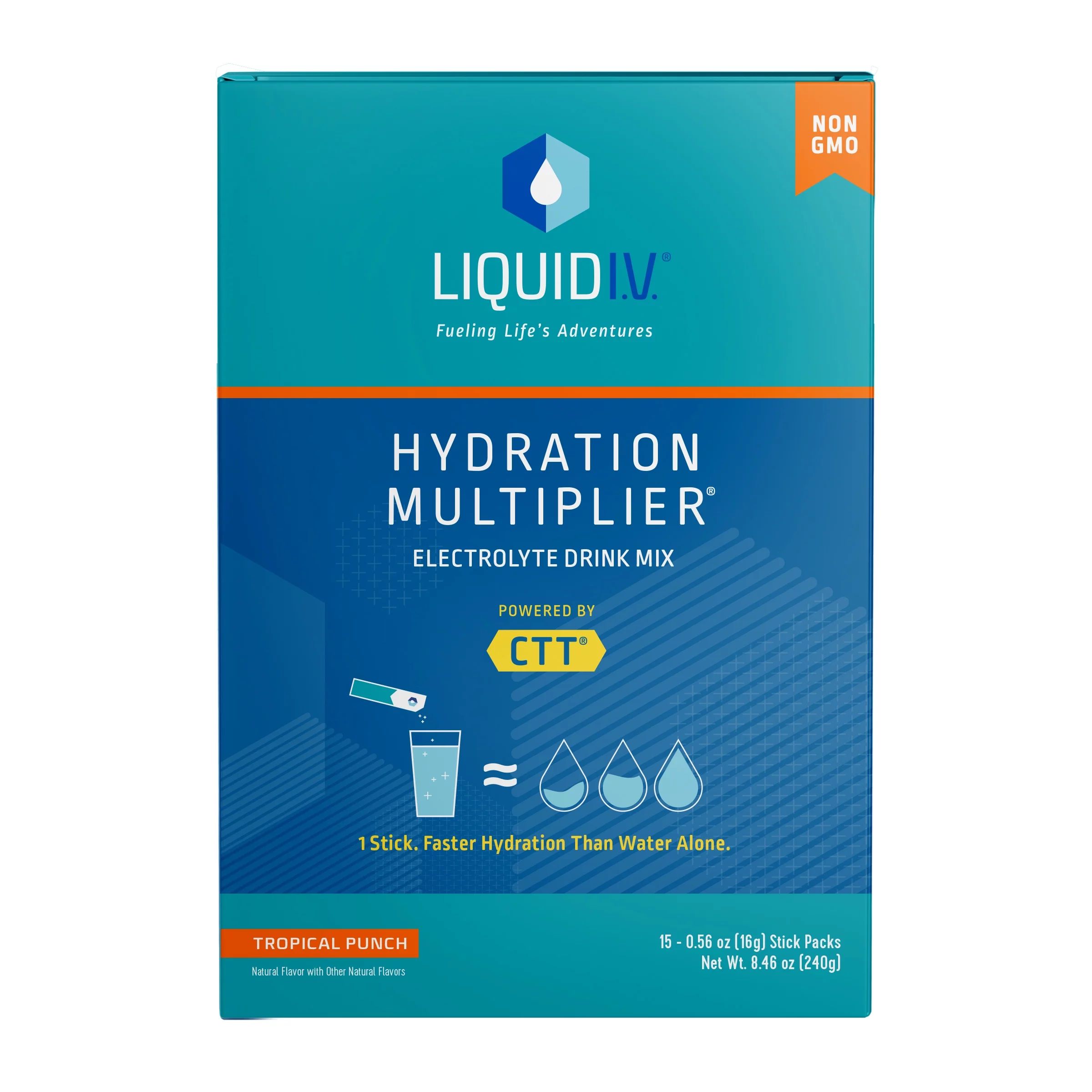 Liquid I.V. Hydration Multiplier Electrolyte Powder Packet Drink Mix, Tropical Punch, 15 Ct | Walmart (US)