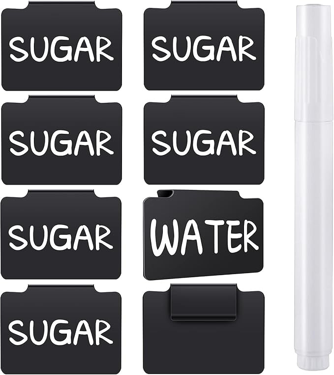 Plastic Basket Bin Label Clip on Removable Basket Label Kitchen Pantry Basket Label Clip with Whi... | Amazon (US)