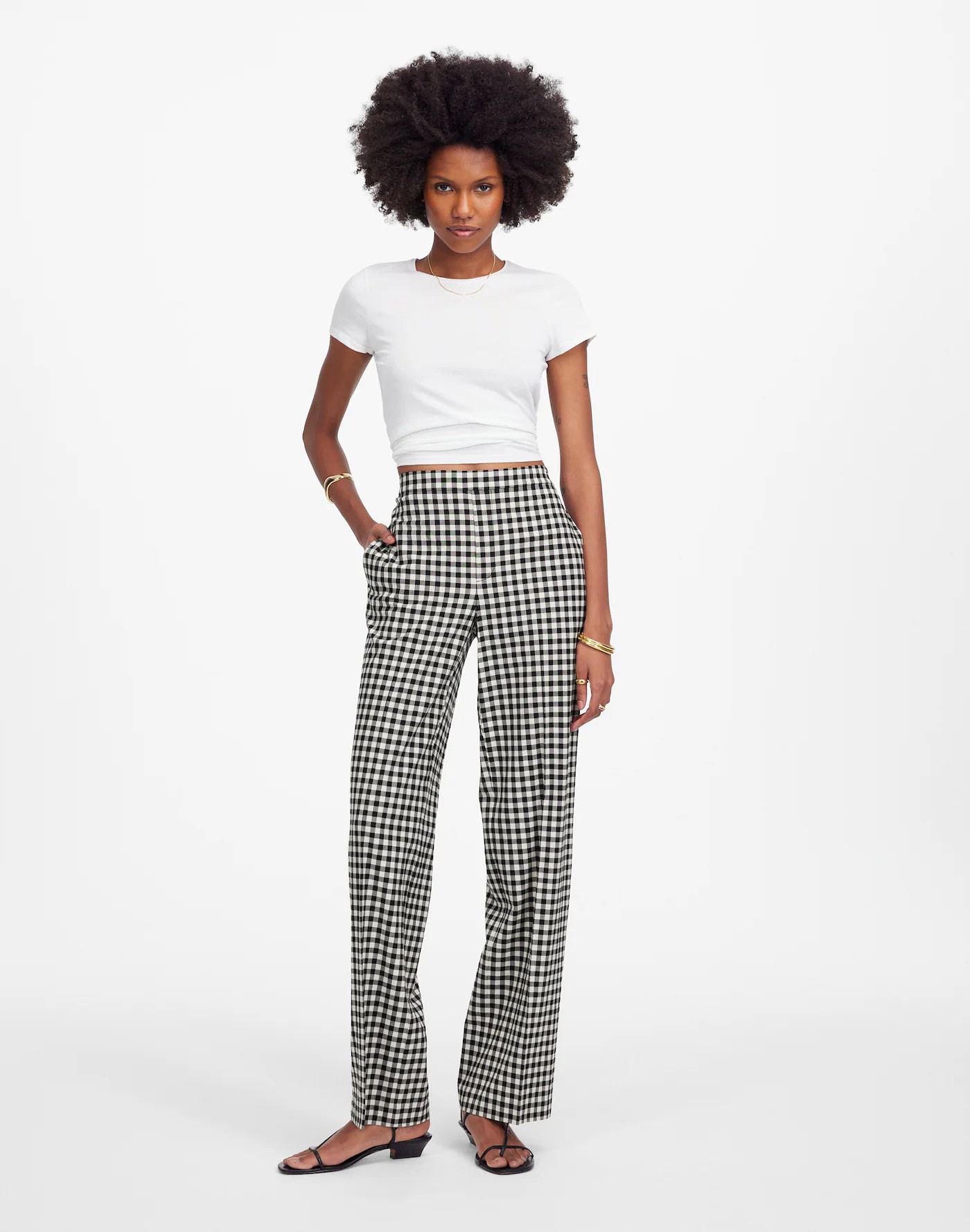 Easy Pull-On Pant in Gingham | Madewell | Madewell