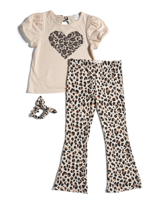 Big Girls 2pc Short Sleeve Keyhole Back Top With Flare Leggings | TJ Maxx