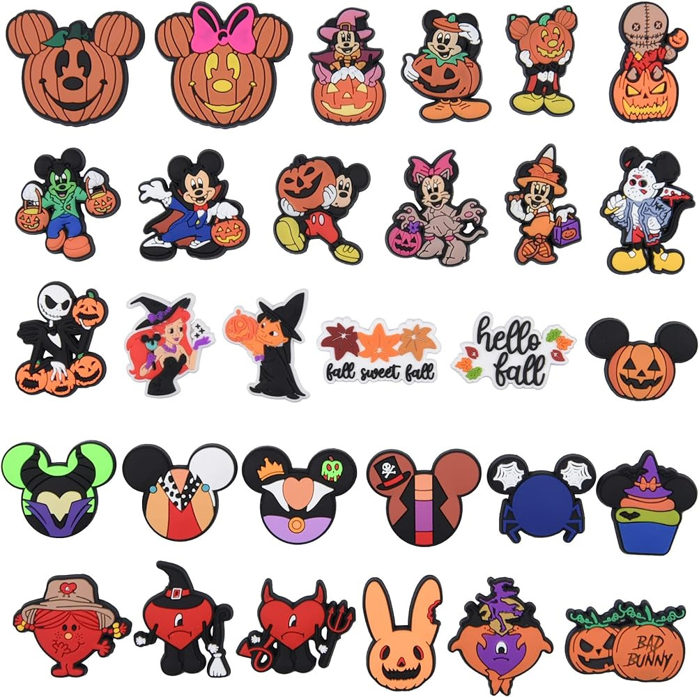 Halloween Shoes Charms Ghost Face Grim cartoon Ornaments Skeleton Shoe Decoration Accessories Buc... | Amazon (US)