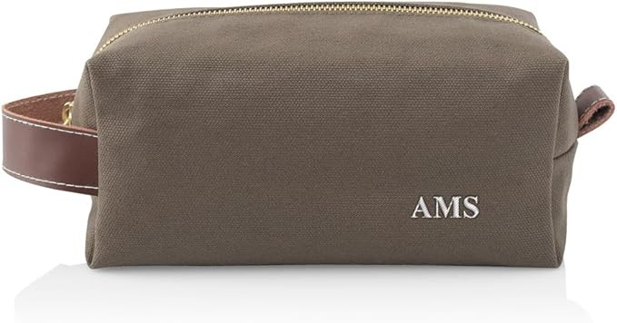 GiftsForYouNow Embroidered Initials Light Brown Personalized Dopp Kit, Canvas Material, Custom To... | Amazon (US)