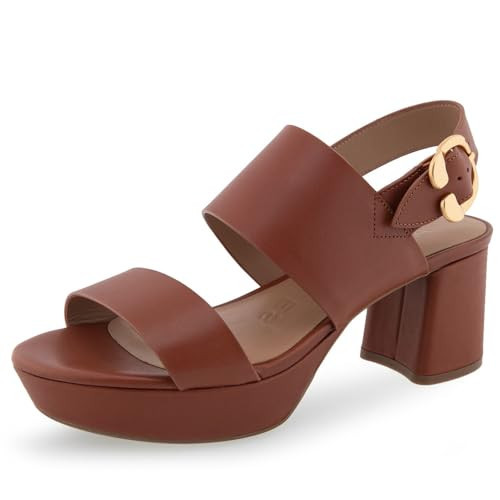 AEROSOLES Women's Camera Platform Heeled Sandal, Clay Leather, 9.5 | Amazon (US)