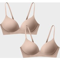 EBY Women's Nude Pain Free T-Shirt Bra Bundle Black & Nude, Seamless | Size: 32 | EBY (US)