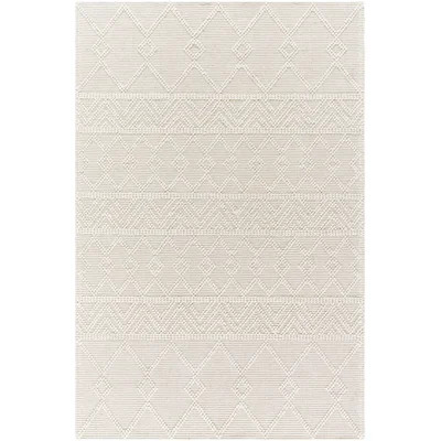 Lansing Geometric Hand-Tufted Wool Gray/Cream Area Rug | Wayfair North America