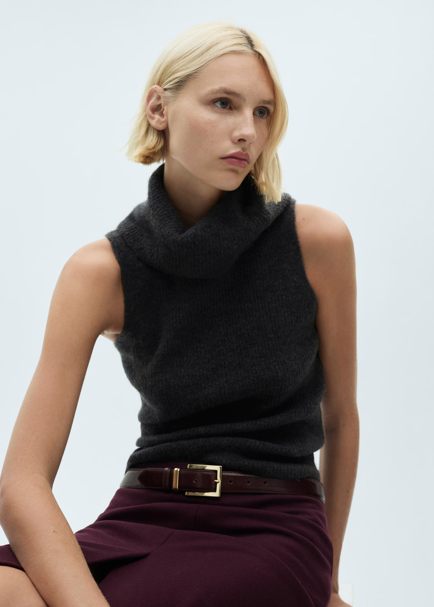 Turtleneck knitted top - Women | MANGO United Kingdom | MANGO (UK)