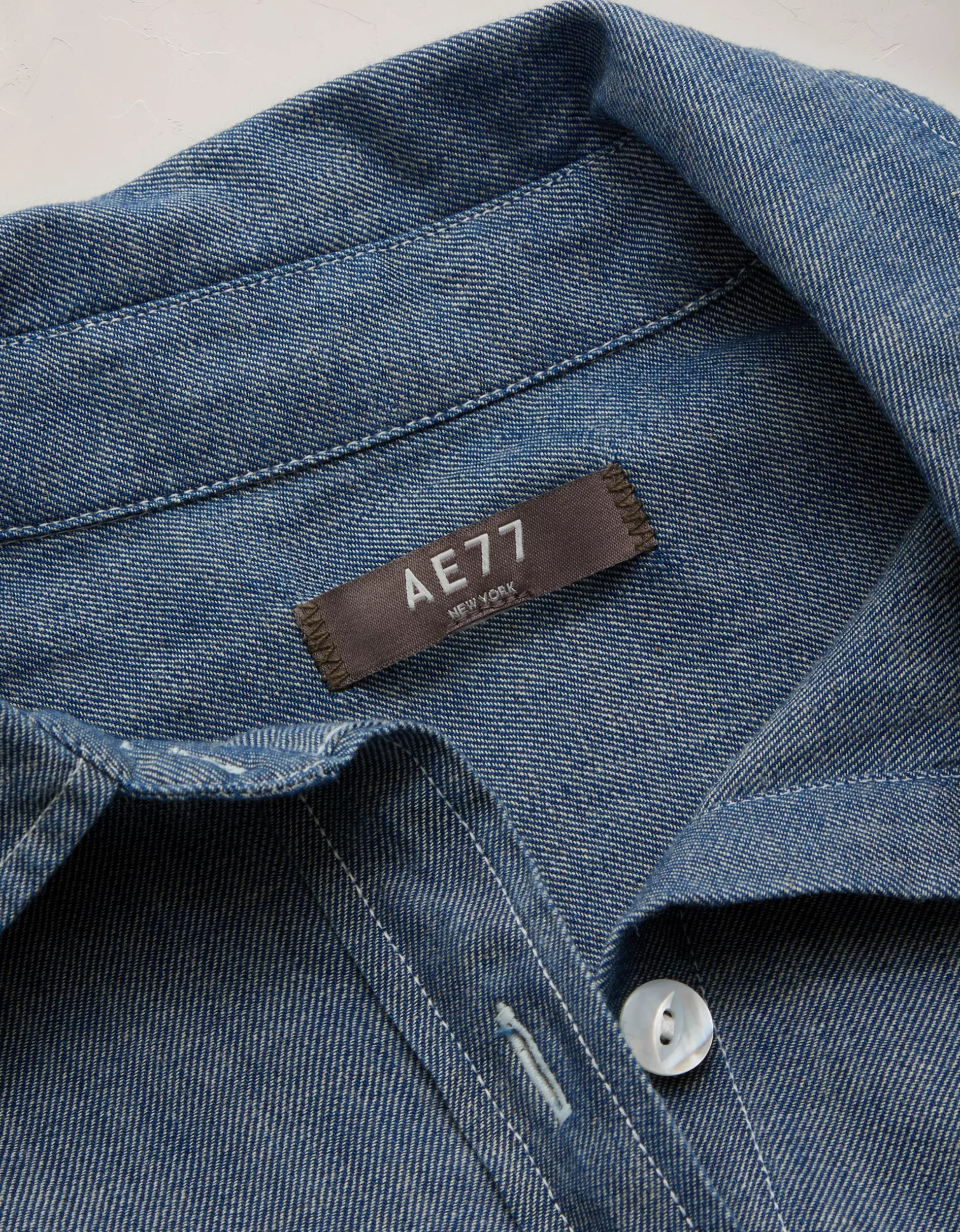 AE77 Oversized Denim Boyfriend Shirt | American Eagle Outfitters (US & CA)