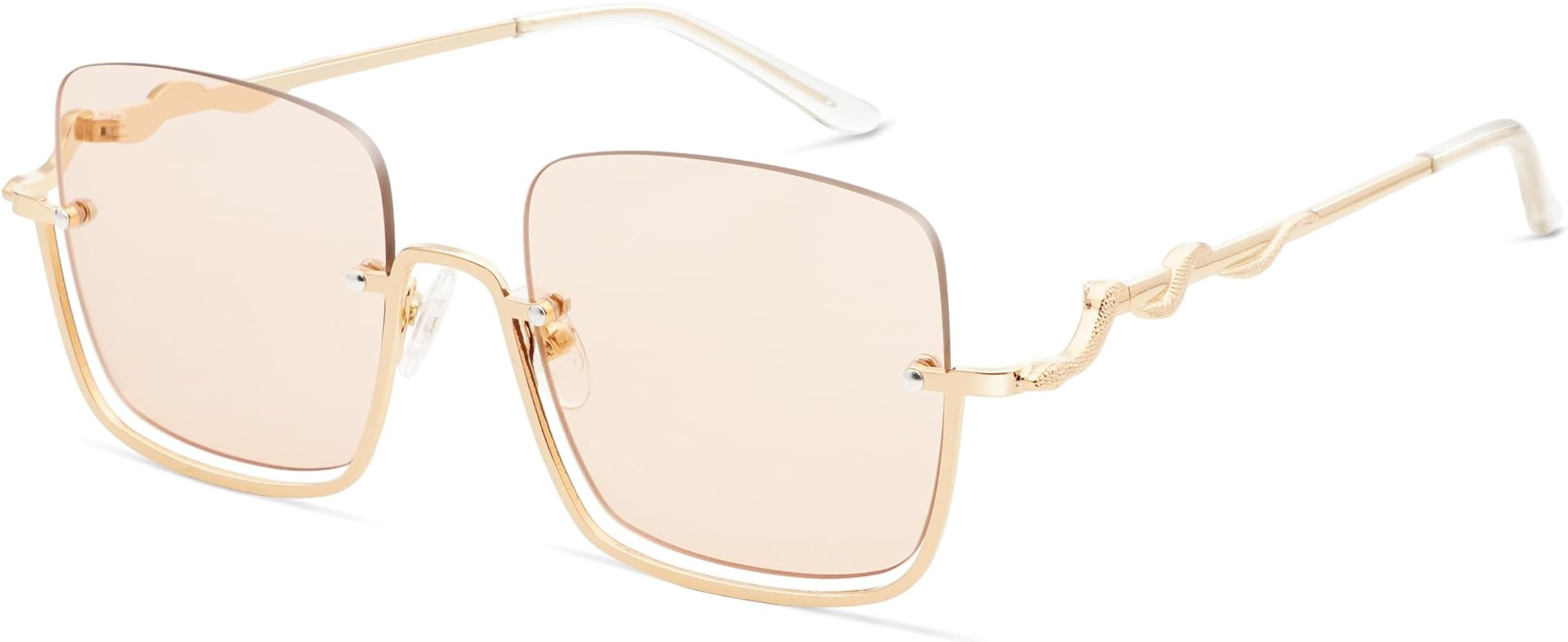 Oversized Snake Sunglasses for Women Men Large Rectangular Y2K 90s Glasses Sunnies AP3687 | Amazon (US)