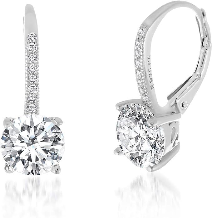Amazon.com: Devin Rose Women’s Earring – 925 Sterling Silver Elegant Bridal Crystal Drop Dang... | Amazon (US)