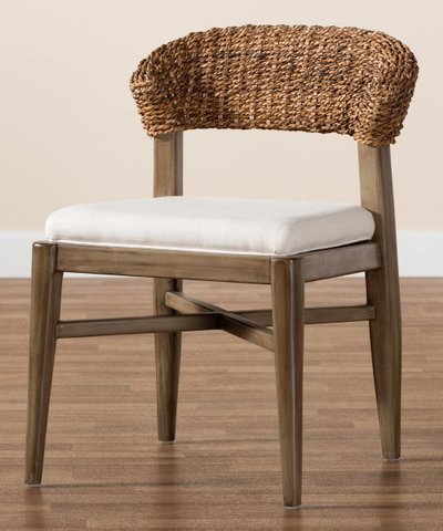 Baxton Studio White & Natural Brown & Walnut Brown Rina Dining Chair | Zulily