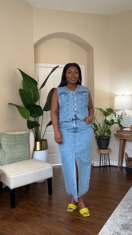 Hi Beauties! Rediscover '90s nostalgia with this chic denim vest and skirt set. Its flattering design, featuring a front split on the skirt, brings an edge to classic denim.

#targetpartner

#LTKstyletip #LTKmidsize #LTKSeasonal