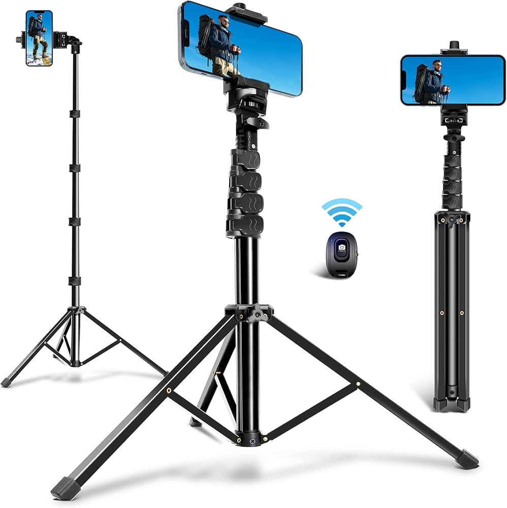 64 Inch Selfie Stick Tripod with Wireless Remote, Phone Tripod Stand Group Selfies/Live Streaming... | Amazon (US)