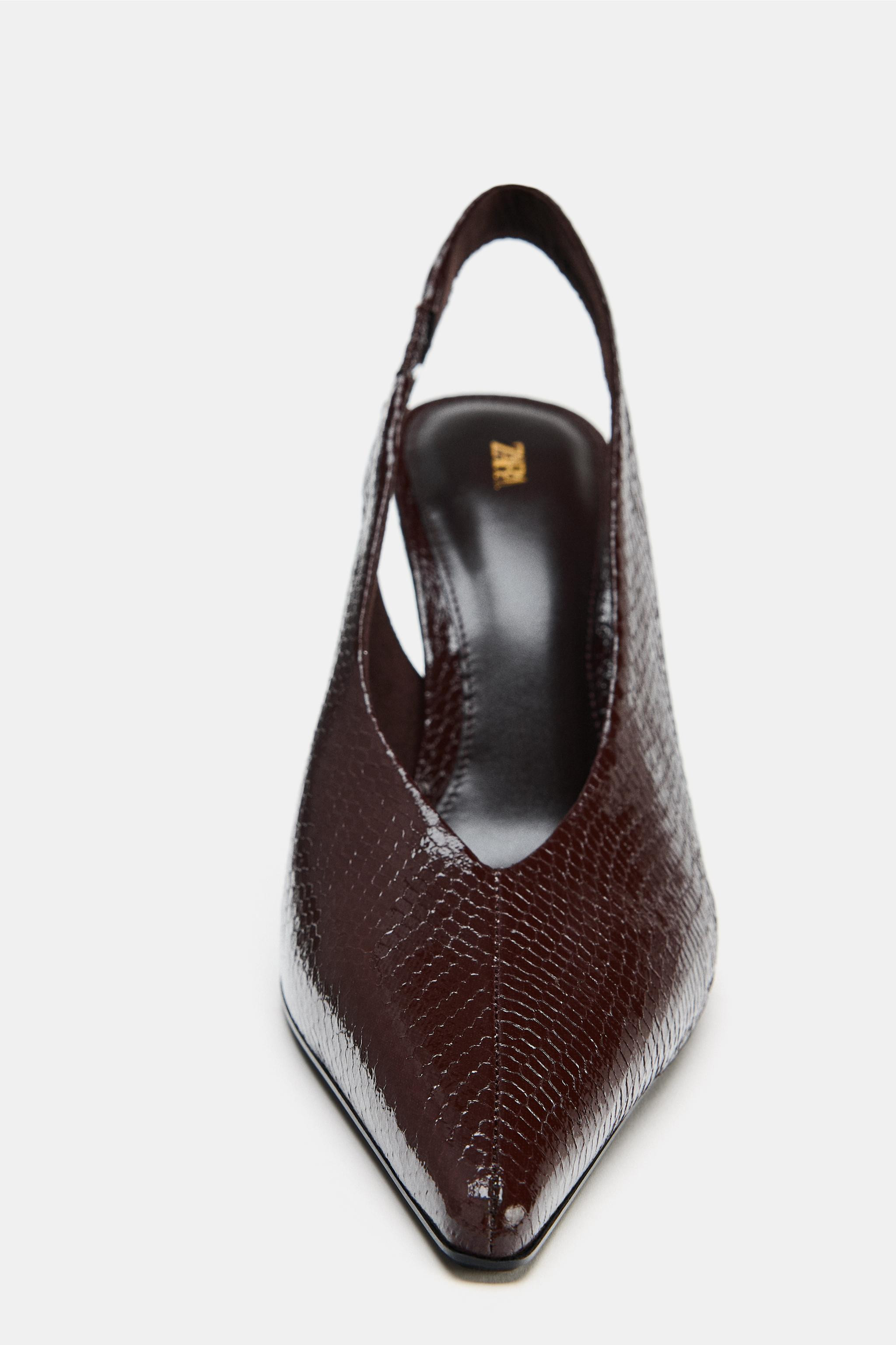 EMBOSSED ANIMAL PRINT HEELS | Zara US