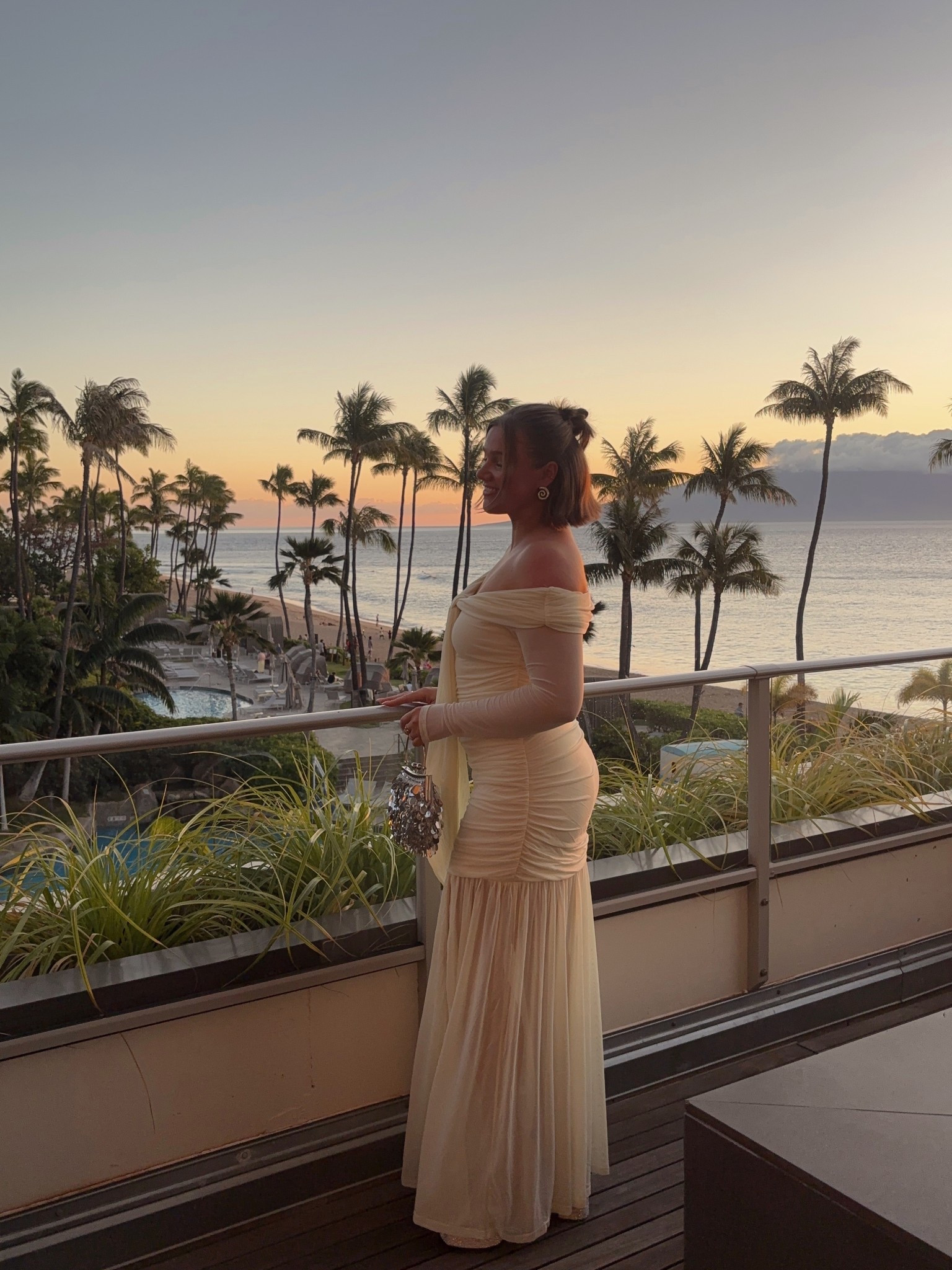 Cutest yellow dress it’s sheer on the bottom half!! Wearing a 10 I could have done a 8 I wish I had sized down because it would have held up better in the front. So true to size. It’s gorgeous!!! Heels TTS + swirly Amazon earrings 