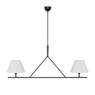aiwen 54.33 in. 2-Light Kitchen Island Linear Chandelier Classic Matte Black Pendant Light with f... | The Home Depot