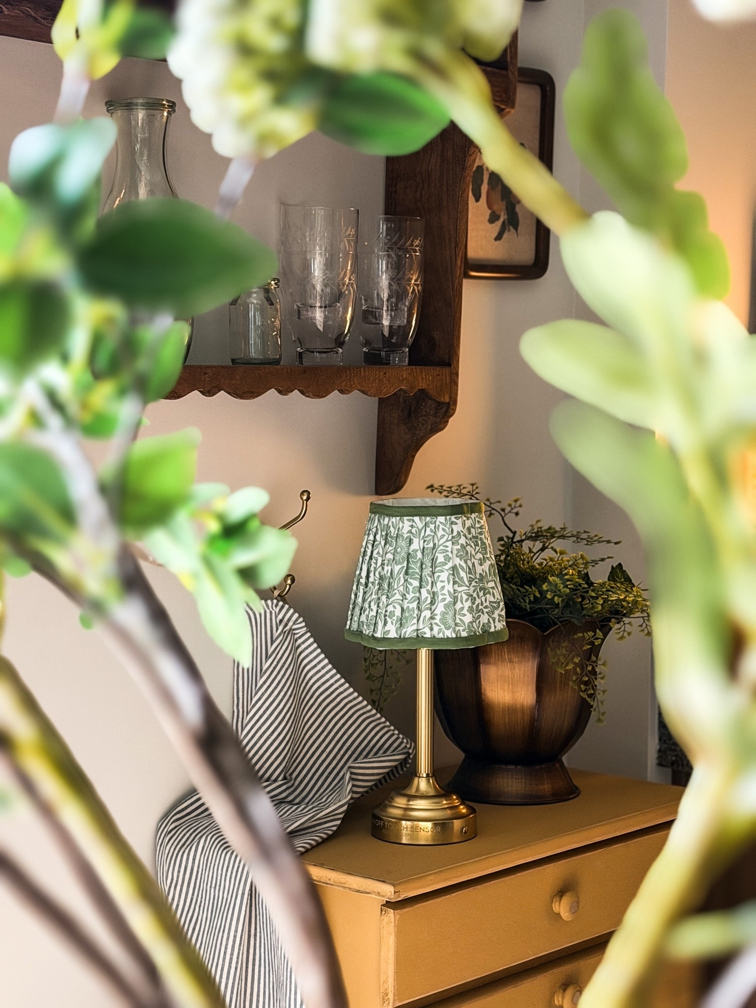 The sweetest little lamp. & it's rechargeable. And a little peek at my new handmade trash can for our kitchen... that color is so good.

#LTKHome #LTKSeasonal