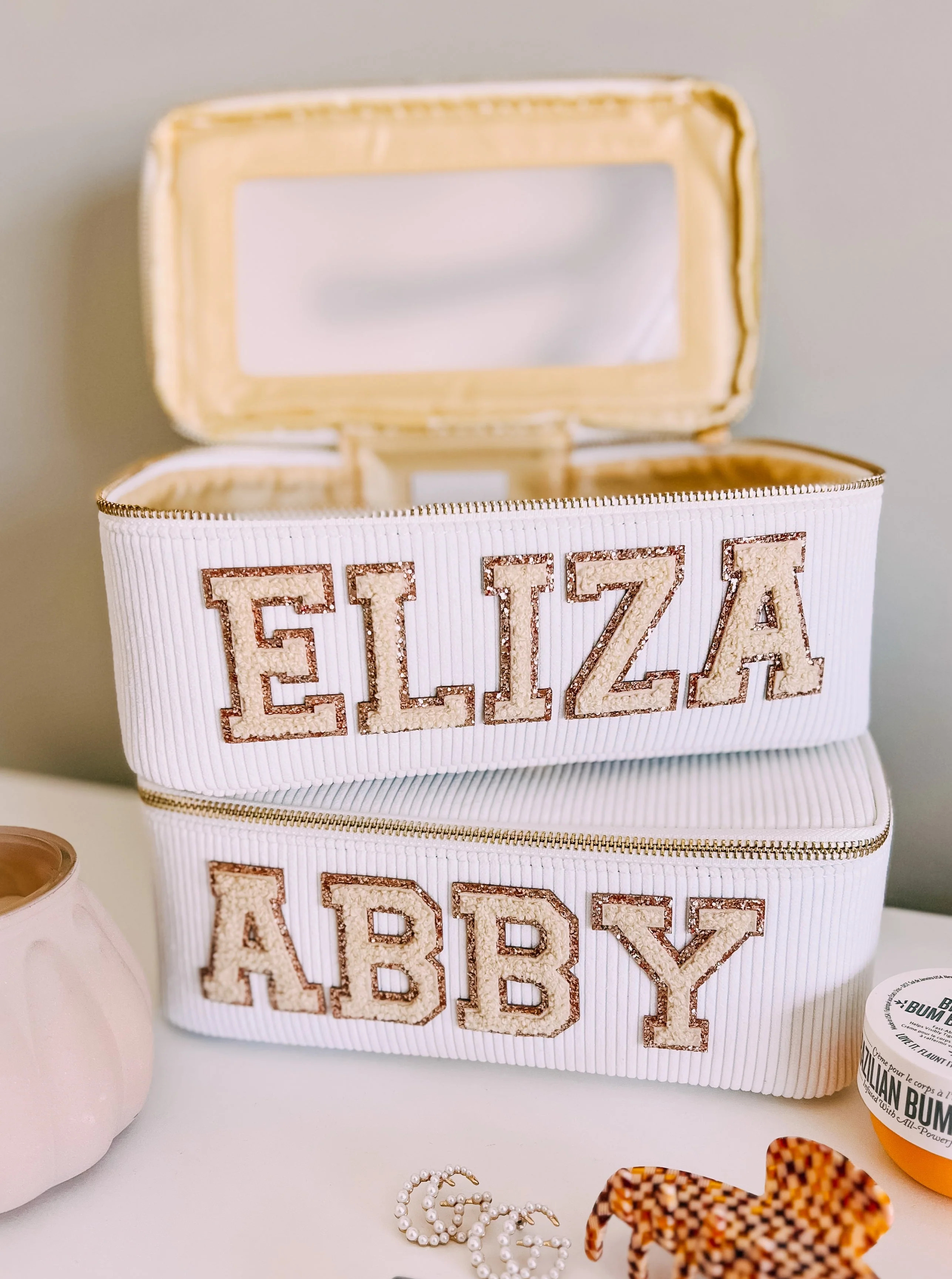 Corduroy Open Top Cosmetic Pouch | KenzKustomz