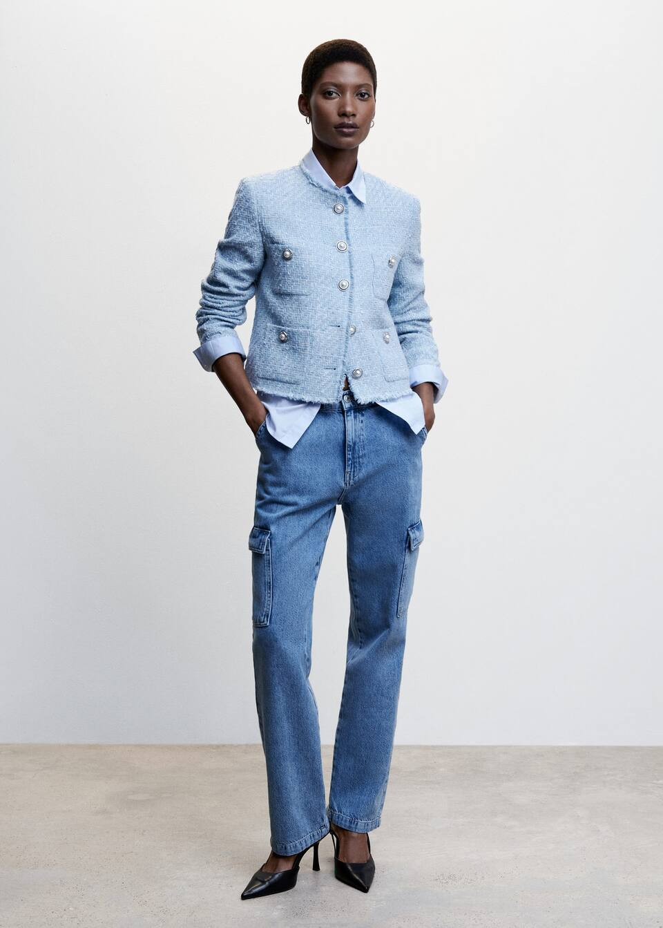 Pocket tweed jacket -  Women | Mango USA | MANGO (US)