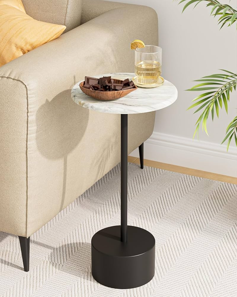 Drink Table Pedestal, Small Round Side Table, Small Drink Table, Drink Tables for Small Spaces, P... | Amazon (US)