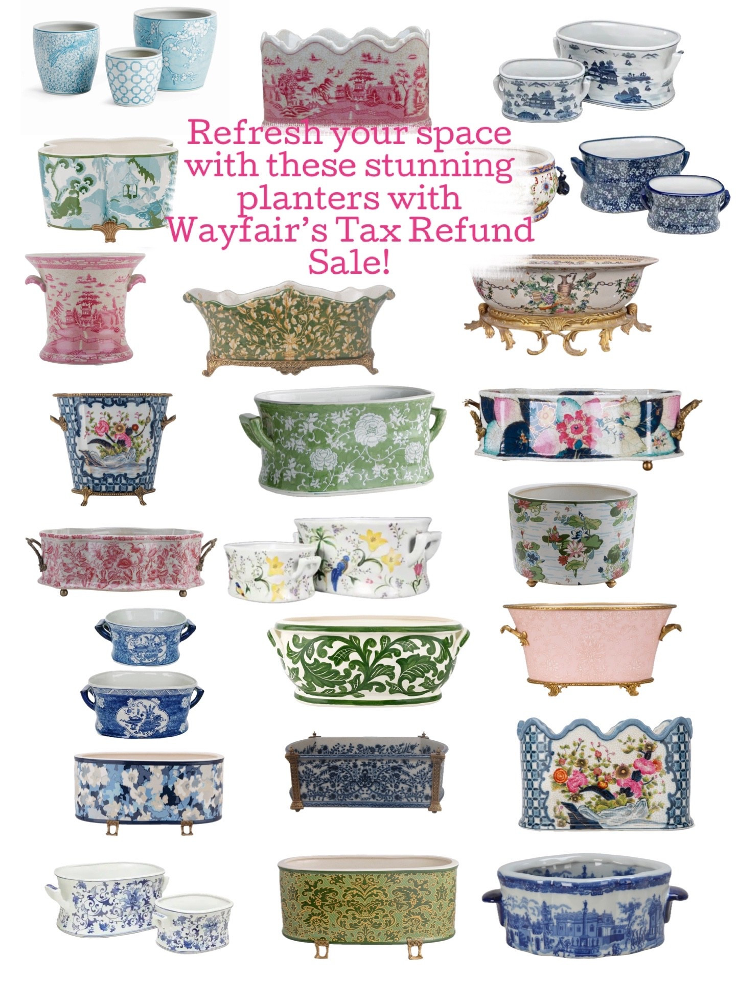 Tax refund season has arrived and it’s the perfect excuse to refresh your home! 

@Wayfair’s Tax Refund Sale is happening now with up to 70% off and fast & easy delivery on orders over $35 ~ such a smart time to invest in timeless pieces you’ll use year after year, like these beloved footbath planters.

A classic footbath planter instantly elevates a console, dining table, or kitchen island. It’s one of those versatile staples you’ve seen me style over and over again ~ filled with fresh florals, moss, seasonal decor, or it’s even beautiful on its own. 

I’ve linked this one along with more favorites from the sale so you can make your refund go even further.

@wayfair #Wayfair #Ad #WayfairPartner