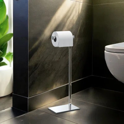 Latitude II Free Standing 21.25"H Toilet Paper Holder with Weighted Base | Acrylic Toilet Paper Roll Holder Stand | Wayfair North America