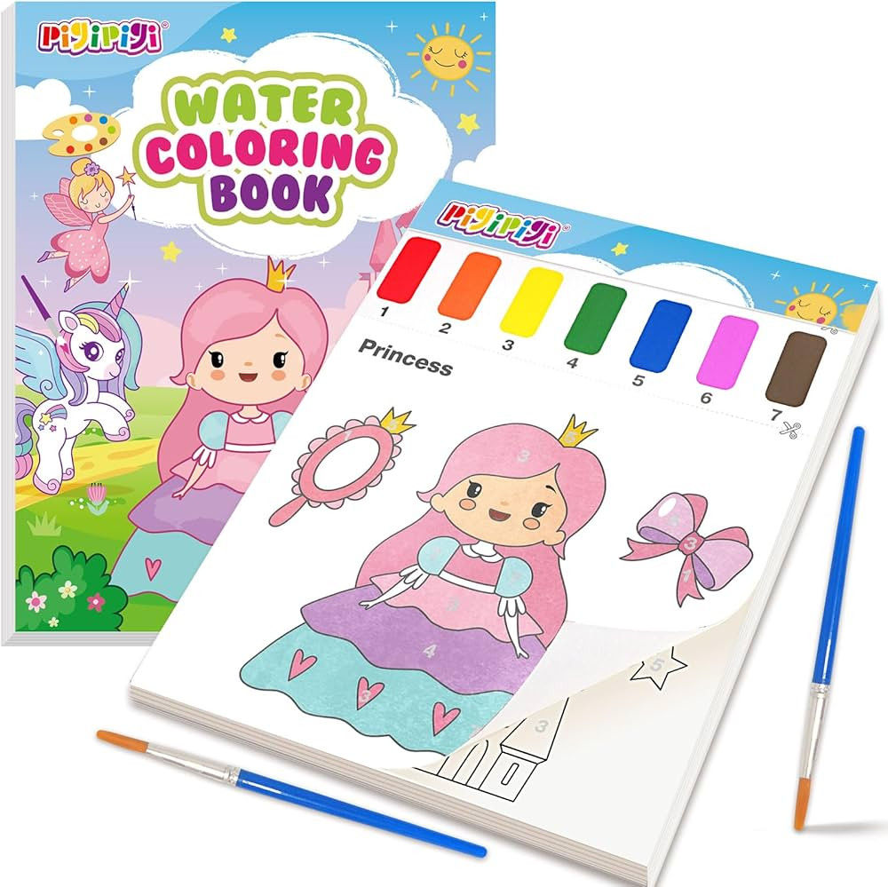 pigipigi Paint with Water Coloring Books: Princess Mess Free Watercolor Painting Kit - Arts and C... | Amazon (US)