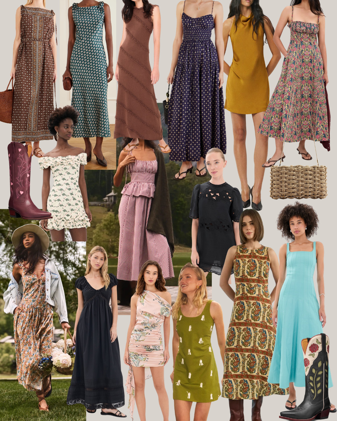 More western-inspired wedding guest dresses and outfit ideas. These would be perfect for rehearsal dinners, engagement parties, bachelorette events, and more!

#LTKootd #LTKSeasonal #LTKWedding
