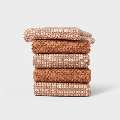 5pk Cotton Dishcloths Bronze - Threshold™ | Target