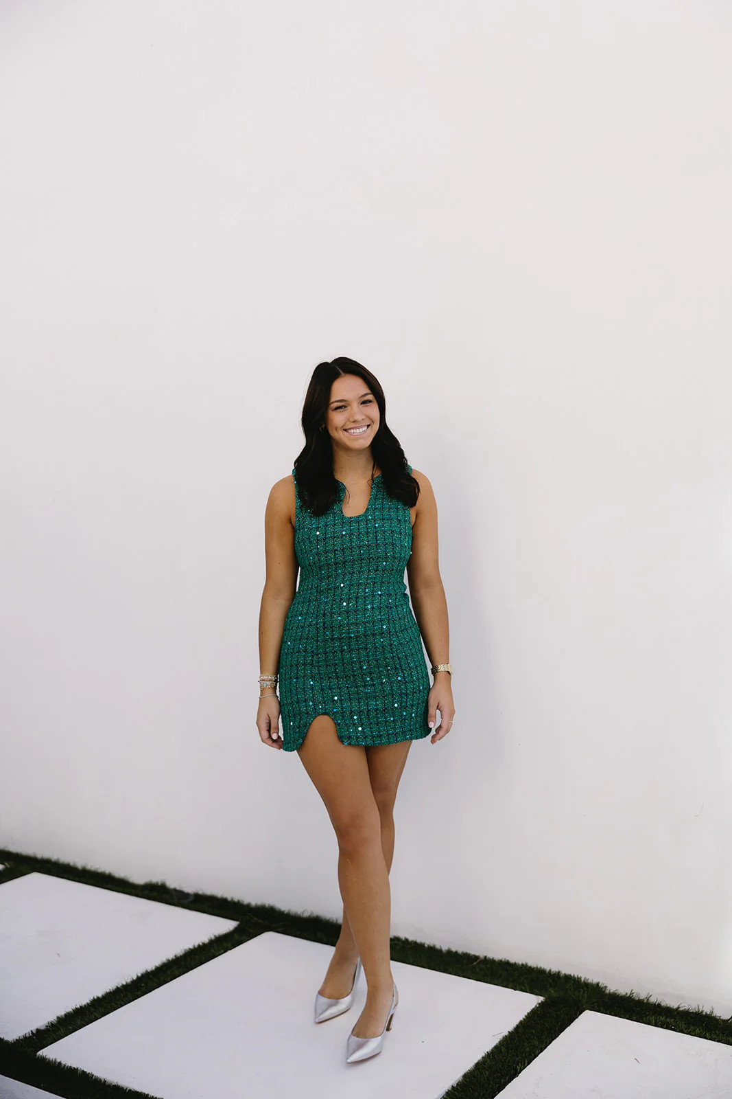 Chloe Mini Dress - Green | Triple Threads