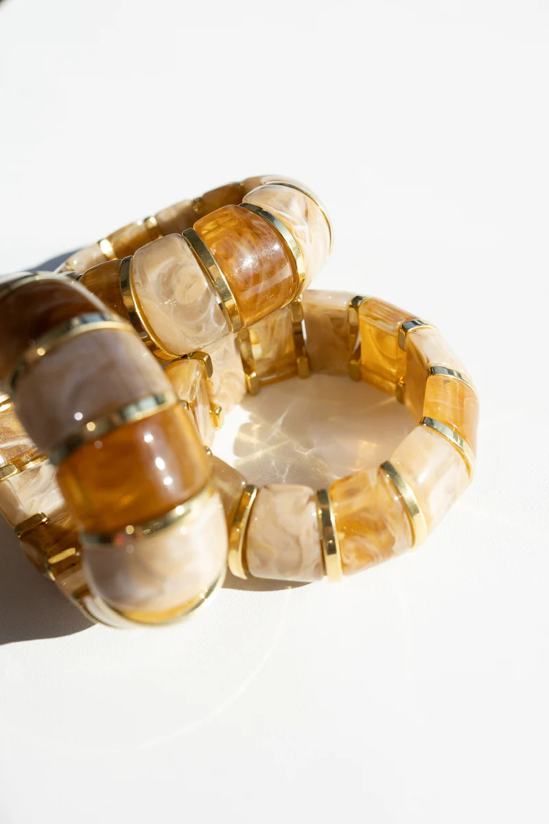 Bibi Stretch Bracelet - Light Brown | BÉLJOY