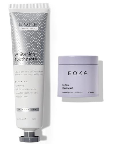 Boka Fluoride Free Toothpaste - Nano Hydroxyapatite - Ela Mint 4oz and Travel Size Mouthwash Tablets Mint 90ct | Amazon (US)