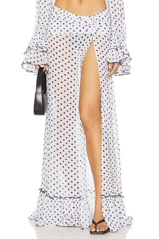 Bananhot Josie Skirt in White Polka Dot from Revolve.com | Revolve Clothing (Global)