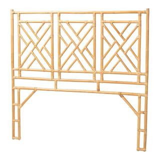 bali & pari Karavo Natural Brown Rattan Queen Standalone Headboard 249-13856-HD - The Home Depot | The Home Depot