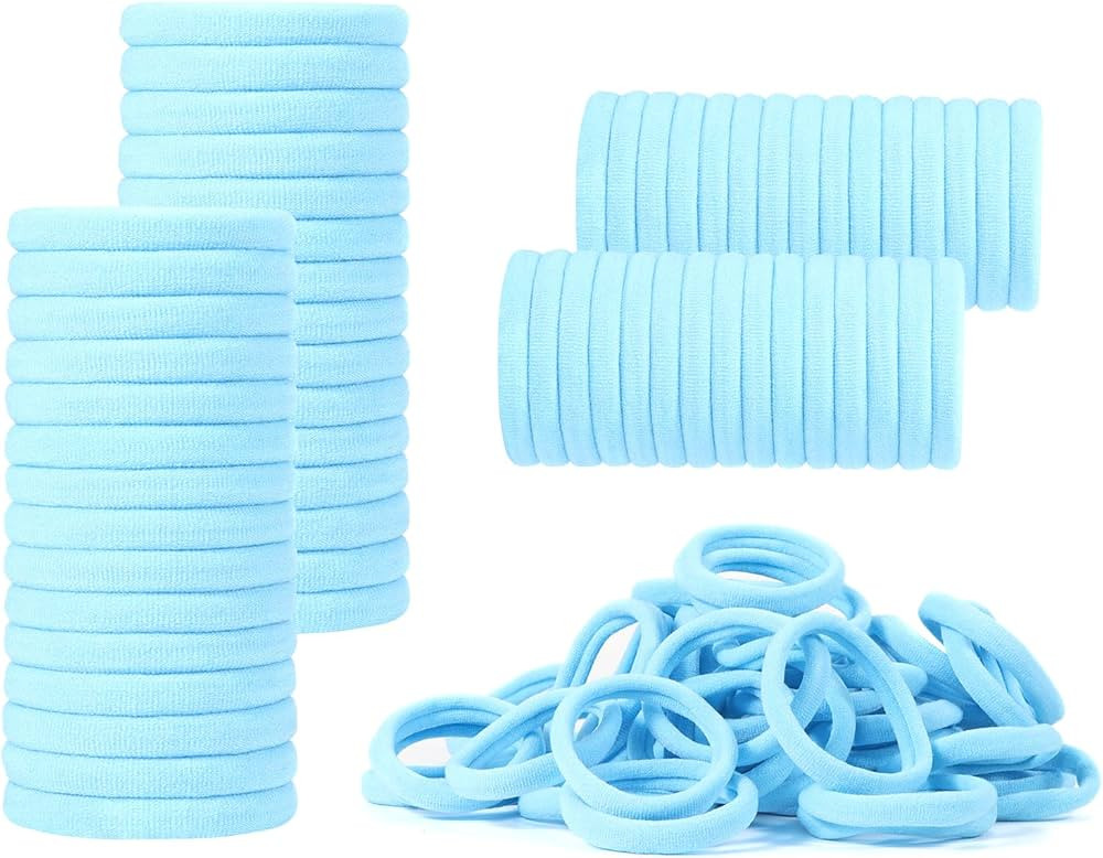 100 Pack No Damage Hair Ties For Women Thick Hair,Soft Seamless Colorful Ponytail Holders for Gir... | Amazon (US)