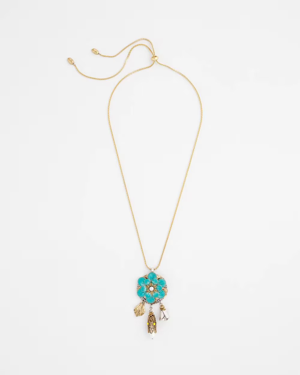 Adjustable Flower Charm Pendant Necklace | Chico's