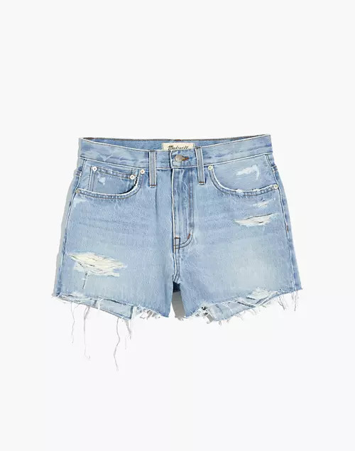 Relaxed Denim Shorts in Lemar Wash: Ripped Edition | Madewell